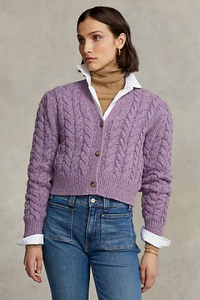 Cardigan torsadé à manches bouffantes