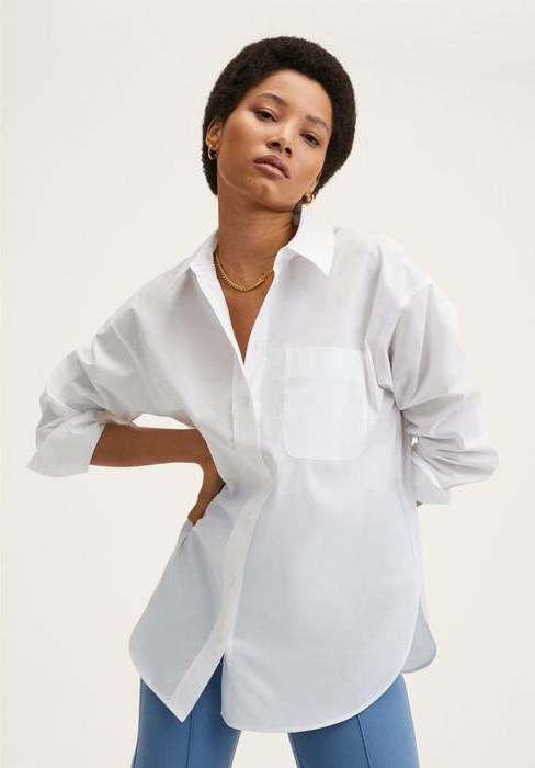 Chemise blanche oversize Mango look boyish