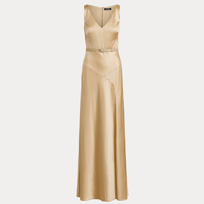 Robe de soirée sans manches en satin