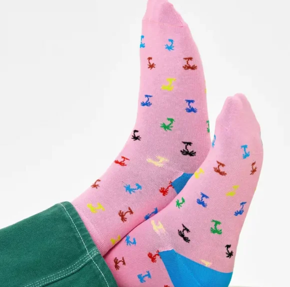 happy socks flamant rose