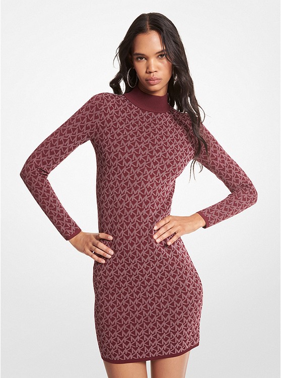 Robe à col cheminée en jacquard