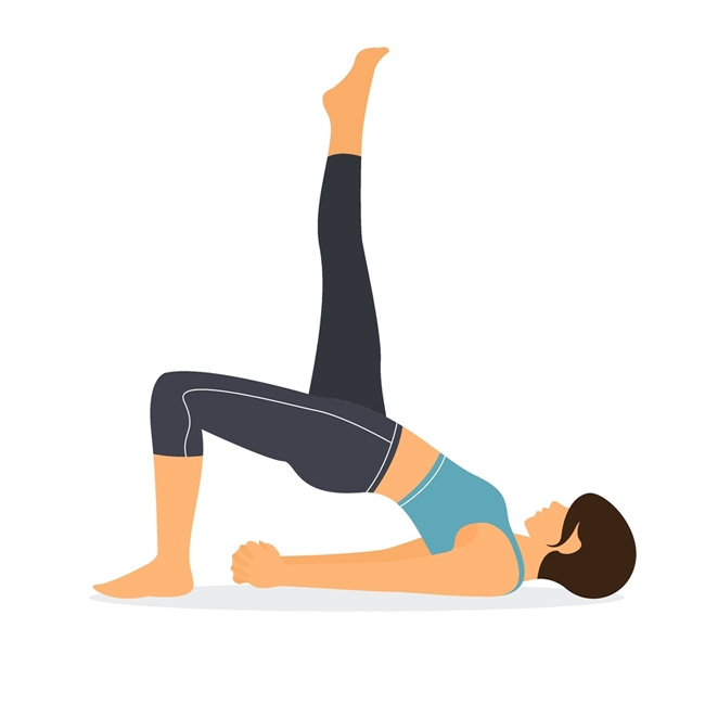 postures de yoga la demi-pont exercice sport