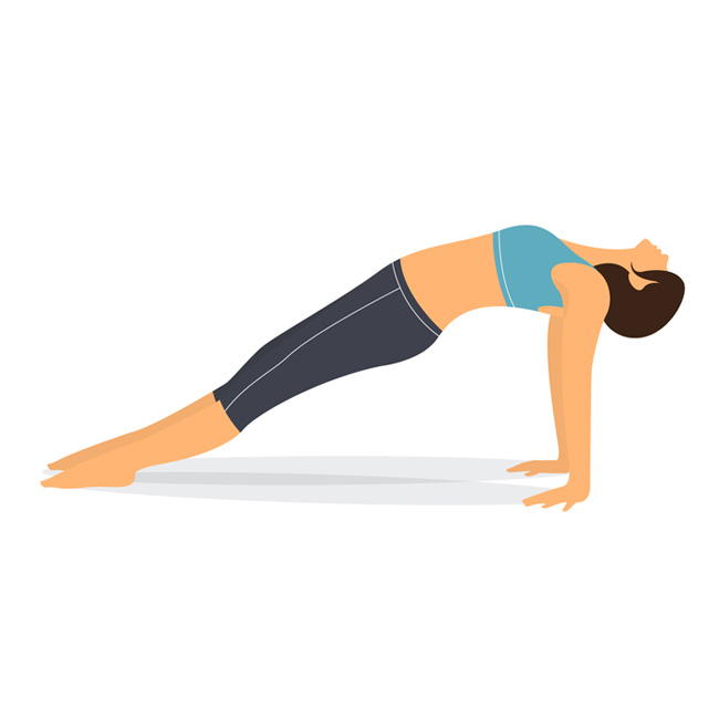 Postures de yoga planche vers le haut